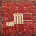 Square Traditional Red Animal Rug, tr630