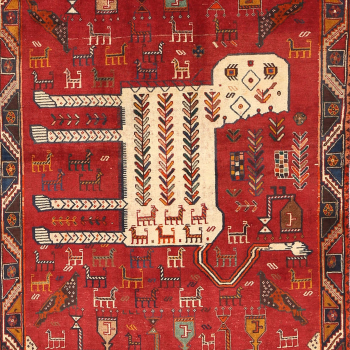 Machine Washable Traditional Red Rug, wshtr630