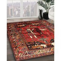 Traditional Gold Brown Animal Rug, tr631