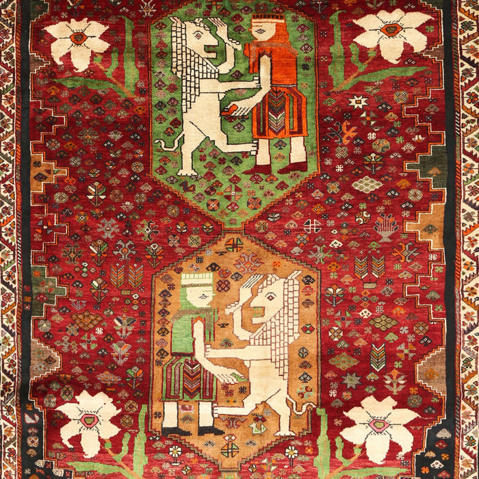 Traditional Red Animal Rug, tr632
