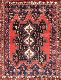 Machine Washable Traditional Saffron Red Rug, wshtr633