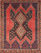 Machine Washable Traditional Tomato Red Rug, wshtr634