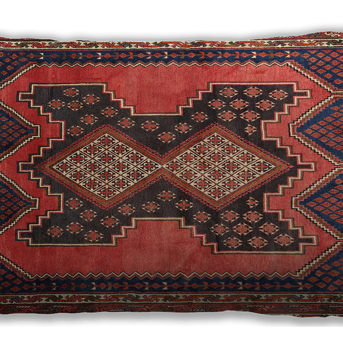 Traditional Classic Rectangular Tomato Red Lumbar Throw Pillow, 13 inch by 19 inch, lbtr634