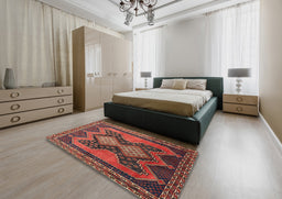 Traditional Red Persian Rug in a Bedroom, tr634