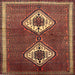 Square Traditional Bronze Brown Persian Rug, tr635