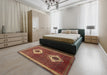 Traditional Bronze Brown Persian Rug in a Bedroom, tr635