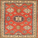 Square Traditional Red Geometric Rug, tr638