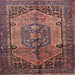 Round Machine Washable Traditional Copper Red Pink Rug, wshtr639