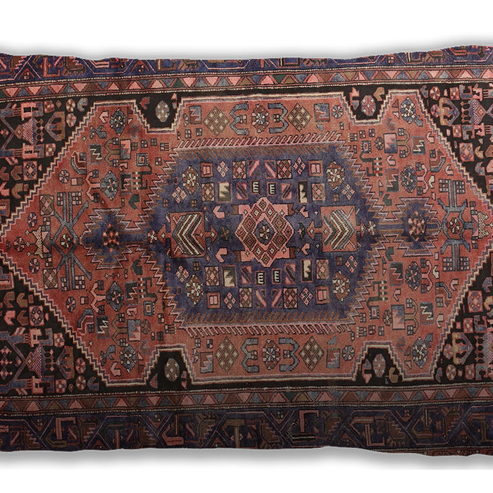 Traditional Classic Rectangular Copper Red Pink Lumbar Throw Pillow, 13 inch by 19 inch, lbtr639