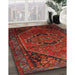 Traditional Dark Sienna Brown Persian Rug in Family Room, tr640