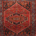 Square Traditional Dark Sienna Brown Persian Rug, tr640