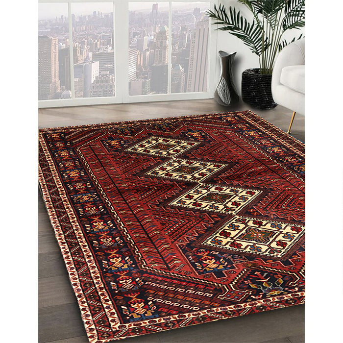Machine Washable Traditional Sienna Brown Rug in a Family Room, wshtr642