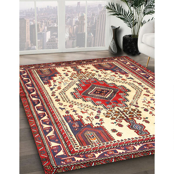 Machine Washable Traditional Fire Brick Red Rug in a Family Room, wshtr643