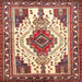 Square Traditional Fire Brick Red Persian Rug, tr643
