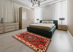 Traditional Red Persian Rug in a Bedroom, tr644