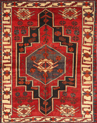 Machine Washable Traditional Red Rug, wshtr644