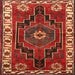 Round Machine Washable Traditional Red Rug, wshtr644