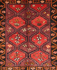 Machine Washable Traditional Tomato Red Rug, wshtr645