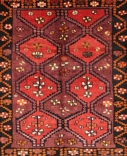 Machine Washable Traditional Tomato Red Rug, wshtr645
