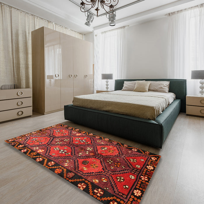 Traditional Red Persian Rug in a Bedroom, tr645