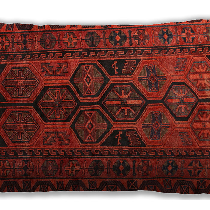 Traditional Classic Rectangular Brown Red Lumbar Throw Pillow, 13 inch by 19 inch, lbtr646