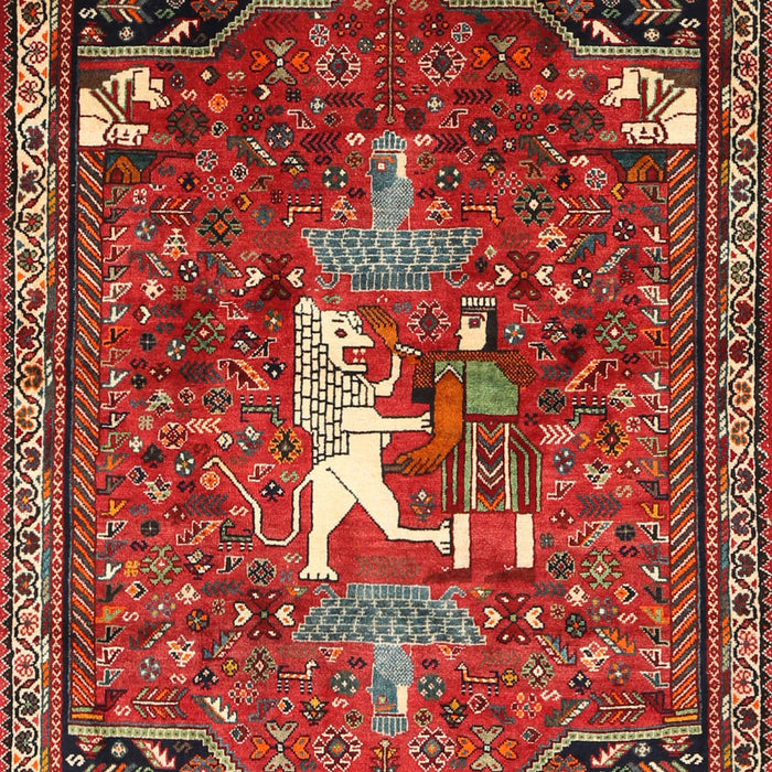 Traditional Dark Almond Brown Animal Rug, tr647