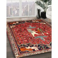 Traditional Dark Almond Brown Animal Rug, tr647