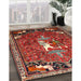 Traditional Dark Almond Brown Animal Rug in Family Room, tr647