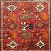 Square Traditional Bronze Brown Persian Rug, tr649