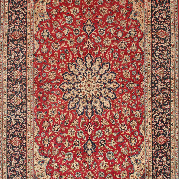 Traditional Fire Brick Red Medallion Rug, tr64