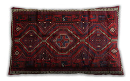 Traditional Classic Rectangular Red Lumbar Throw Pillow, 13 inch by 19 inch, lbtr650