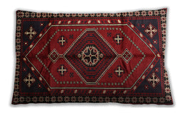 Traditional Classic Rectangular Red Lumbar Throw Pillow, 13 inch by 19 inch, lbtr651