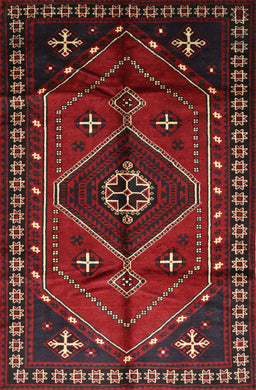 Machine Washable Traditional Red Rug, wshtr651