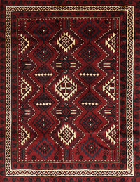 Machine Washable Traditional Cranberry Red Rug, wshtr652