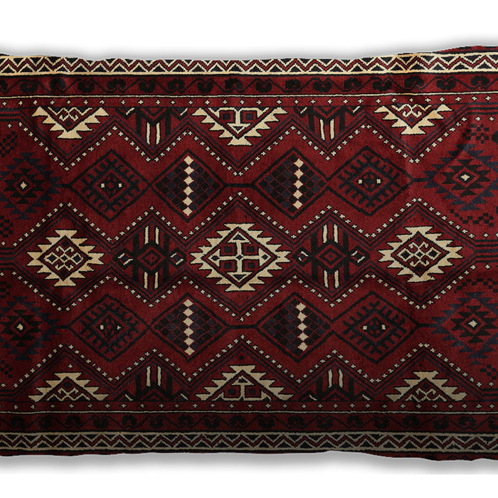Traditional Classic Rectangular Cranberry Red Lumbar Throw Pillow, 13 inch by 19 inch, lbtr652