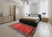 Machine Washable Traditional Sienna Brown Rug in a Bedroom, wshtr654