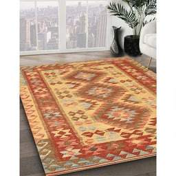 Traditional Orange Red Southwestern Rug in Family Room, tr656