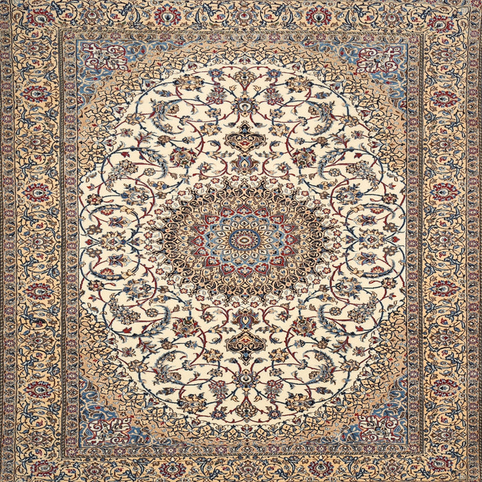 Square Traditional Brown Medallion Rug, tr657