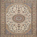 Square Traditional Brown Medallion Rug, tr657