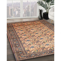 Traditional Dark Sienna Brown Persian Rug, tr658