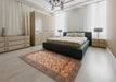 Machine Washable Traditional Dark Sienna Brown Rug in a Bedroom, wshtr658