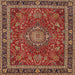 Square Traditional Red Medallion Rug, tr65