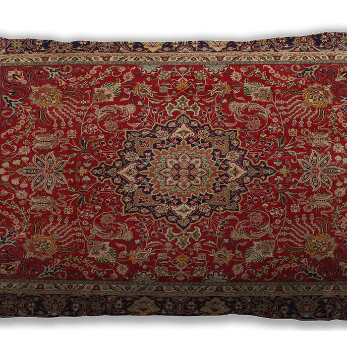 Traditional Classic Rectangular Tomato Red Lumbar Throw Pillow, 13 inch by 19 inch, lbtr65