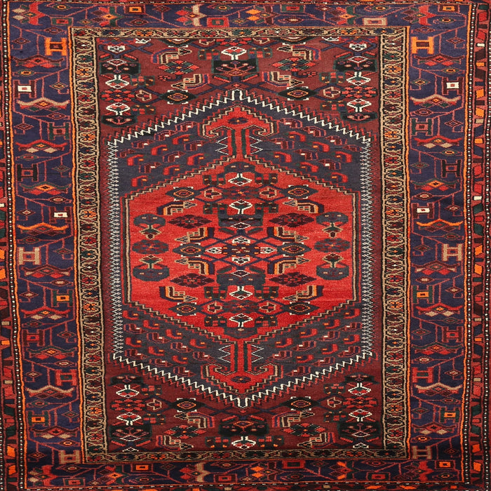 Square Traditional Chestnut Brown Persian Rug, tr660