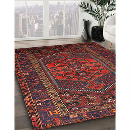 Machine Washable Traditional Chestnut Brown Rug in a Family Room, wshtr660