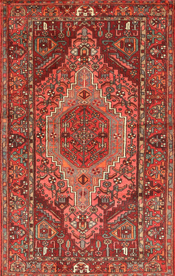 Machine Washable Traditional Rust Pink Rug, wshtr661