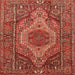 Square Traditional Rust Pink Persian Rug, tr661