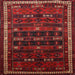 Square Traditional Reddish Brown Persian Rug, tr662