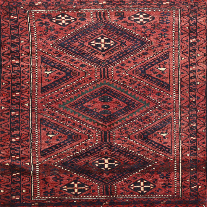 Square Traditional Chestnut Brown Persian Rug, tr663