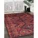 Traditional Chestnut Brown Persian Rug in Family Room, tr663